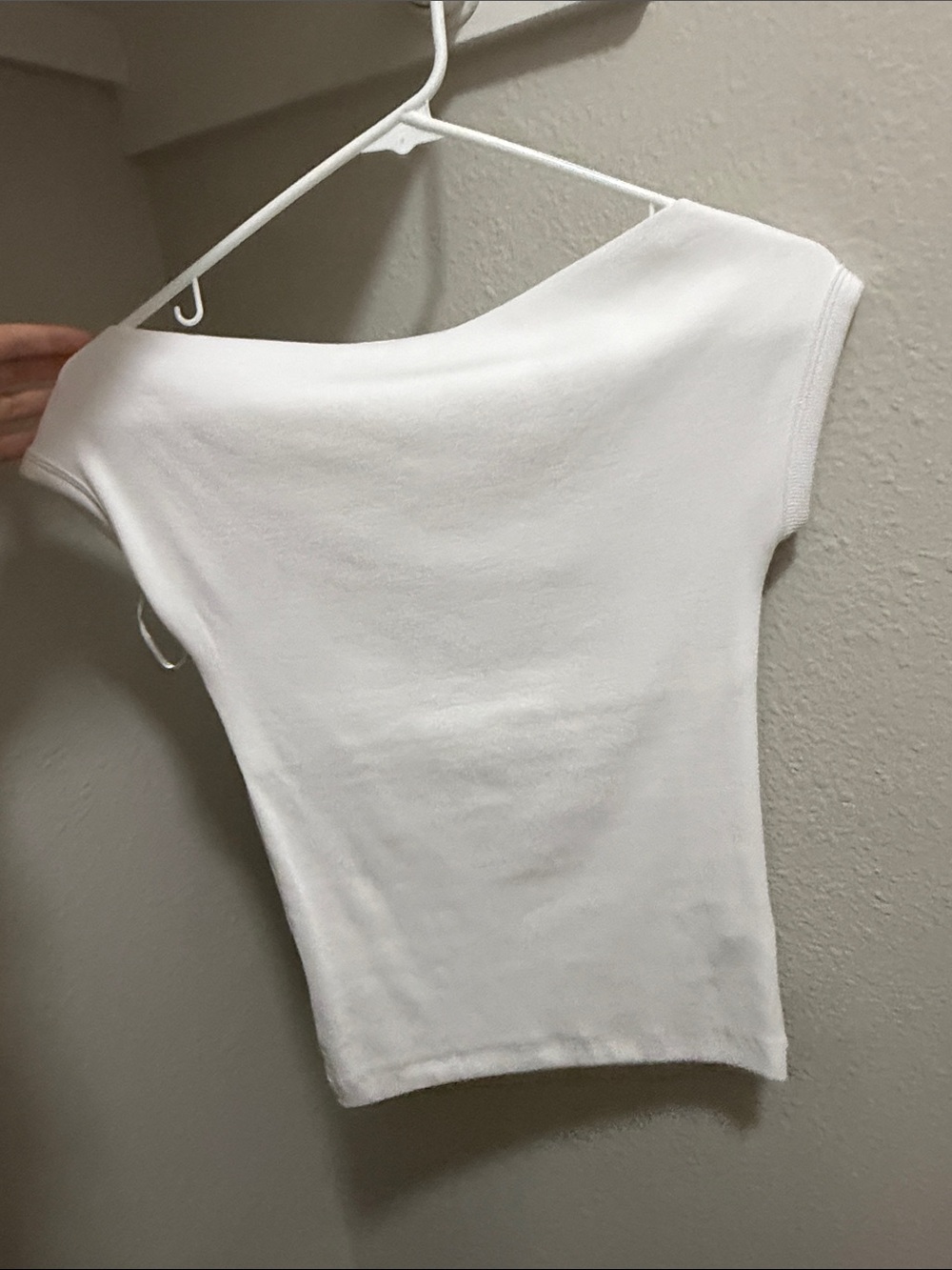 Zara White One-Shoulder Crop Top